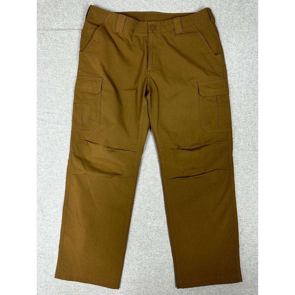 Under Armour Tactical Cargo Pants Mens 38x32 Brown Ripstop Flex‎ Knee Utility